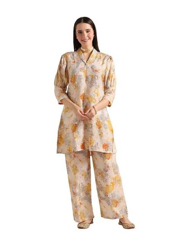Cotton Blend Co-Ord Set for Women | Co-Ord Set for Women Stylish | Kurta Set for Women | Pajama Set | Ethnic Co-Ord Set for Women | 3/4 Sleeve Women’s Co-Ord Set