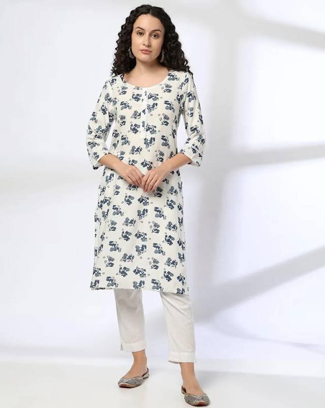 Women Floral Print Straight Kurta