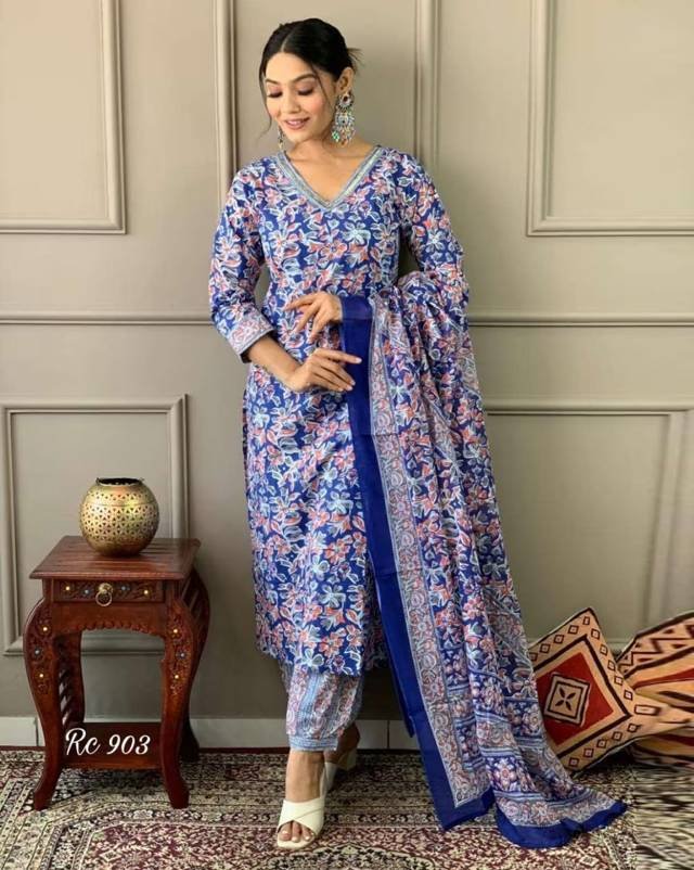Women Floral Print Straight Kurta Suit Set