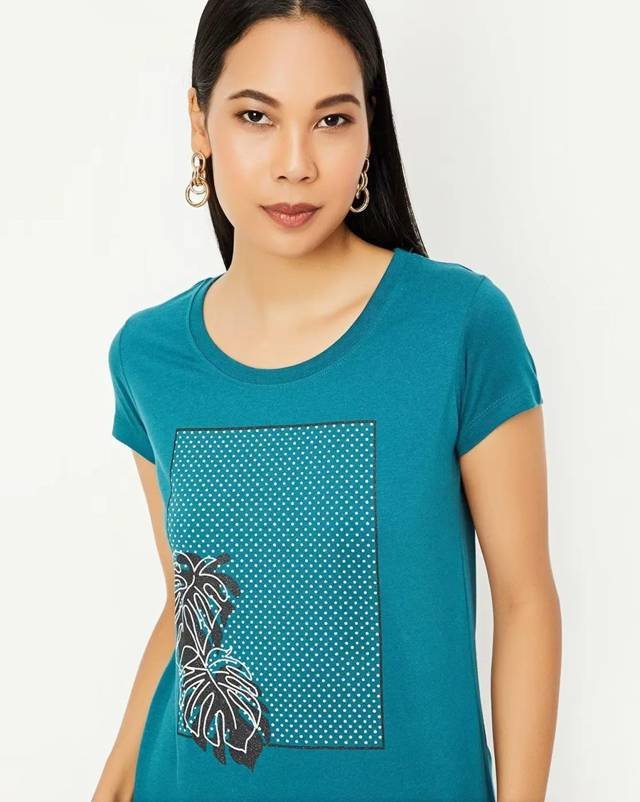 Women Printed Round Neck T-Shirt