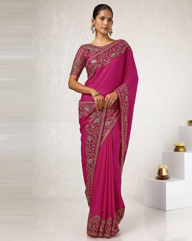 Women Saree with Embellished Border
